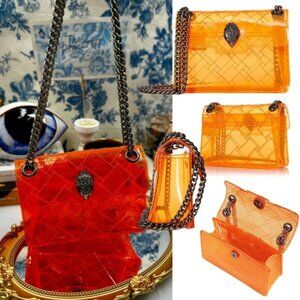 🆕 KURT GEIGER LONDON 🧿 NWOT Mini Kensington Crossbody Bag, Transparent Orange